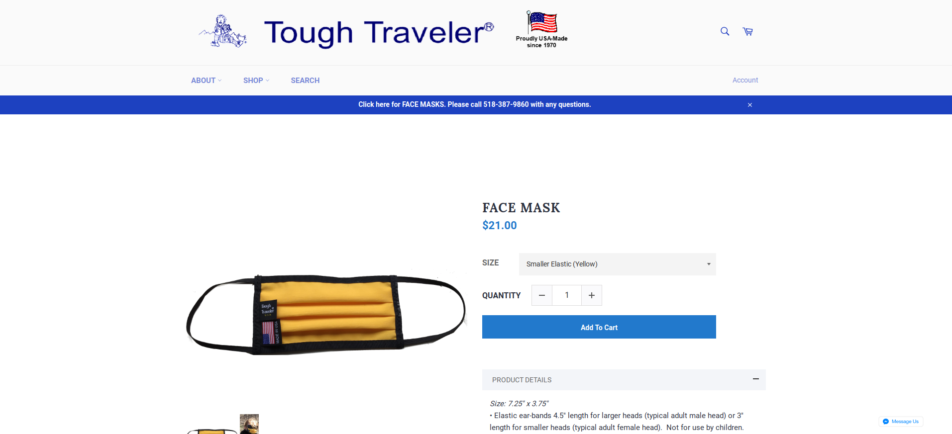 Tough Traveler is now making masks!